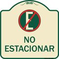 Signmission Spanish Parking No Estacionar No Parking W/ Graphic Heavy-Gauge Aluminum Sign, 18" H, TG-1818-22882 A-DES-TG-1818-22882